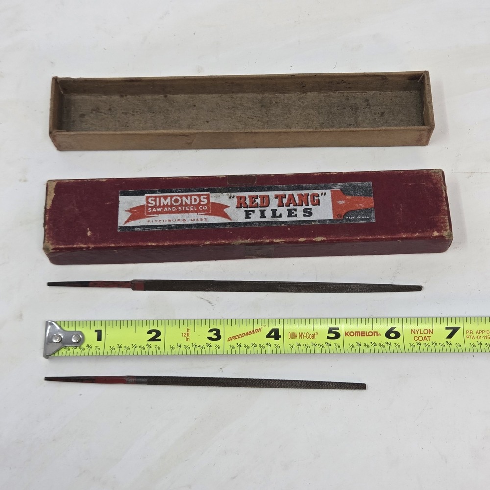 Simonds Red Tang Files, 5 New In Box ,one Round File Used - Picture 7 of 10